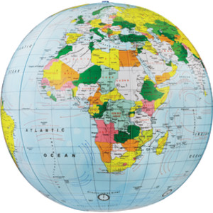 Light Blue Political Inflate-a-Globes, 16"