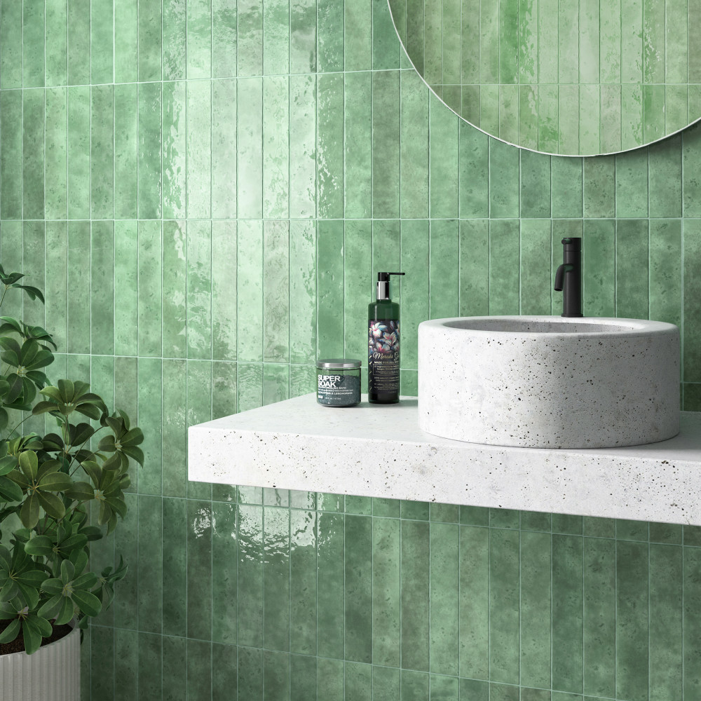 Menorca Lake 2-1/2 in. x 12-7/8 in. Ceramic Wall Tile