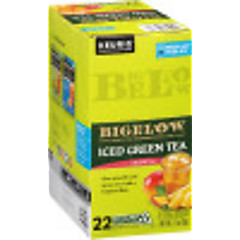 Bigelow Tropical Iced Green Tea Brew Over Ice K-Cup® pods- Case of 4 boxes total of 88 K-Cup® pods