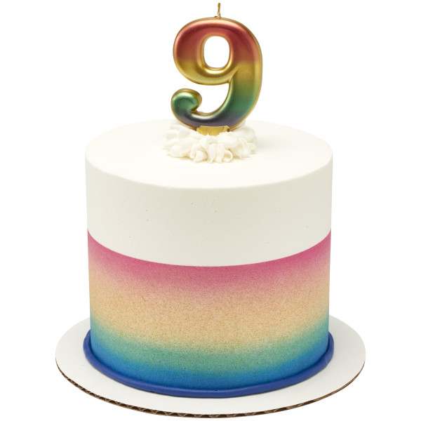 9 Metallic Numeral Candles