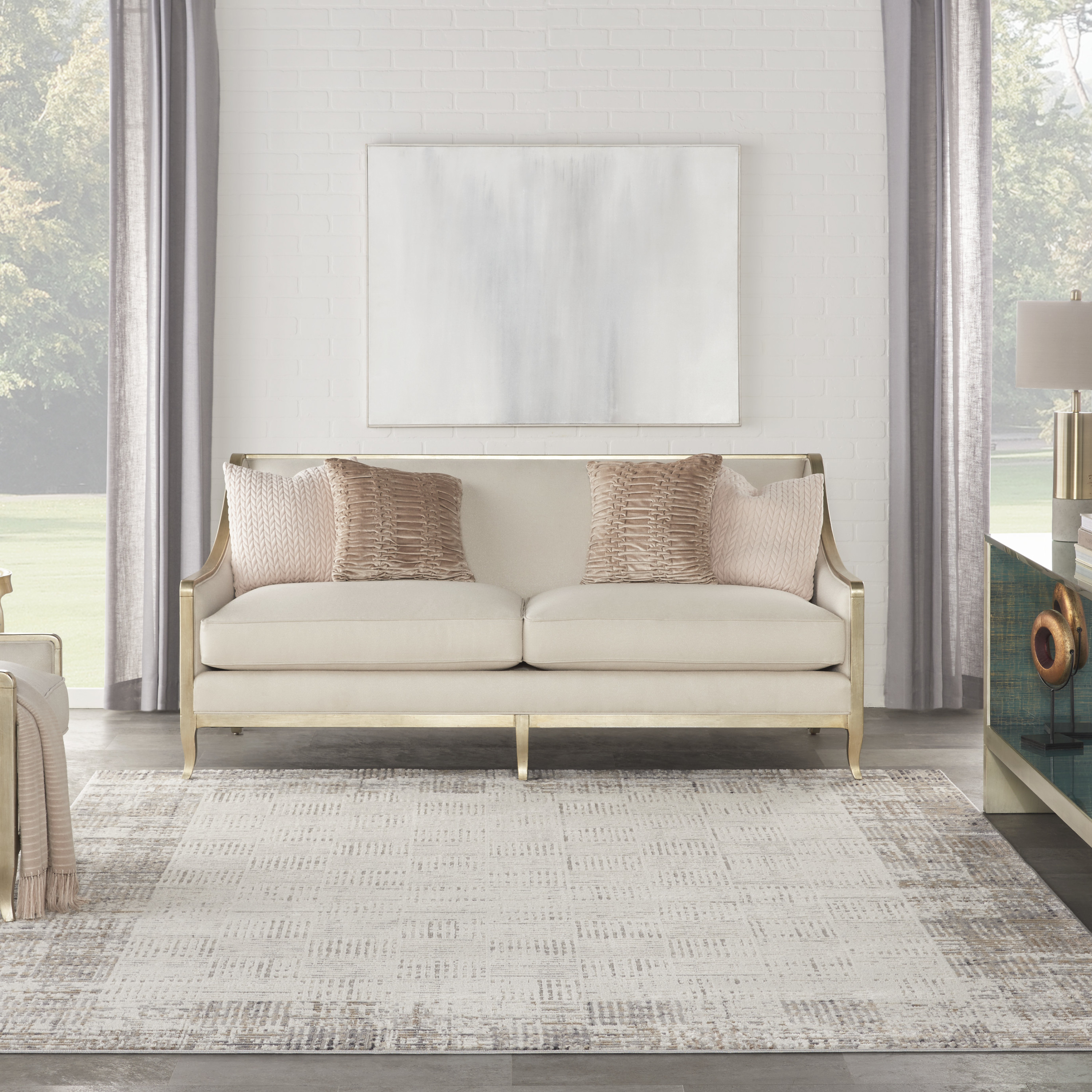 Nourison Elation 10' x 14' Ivory Grey Modern Indoor Rug