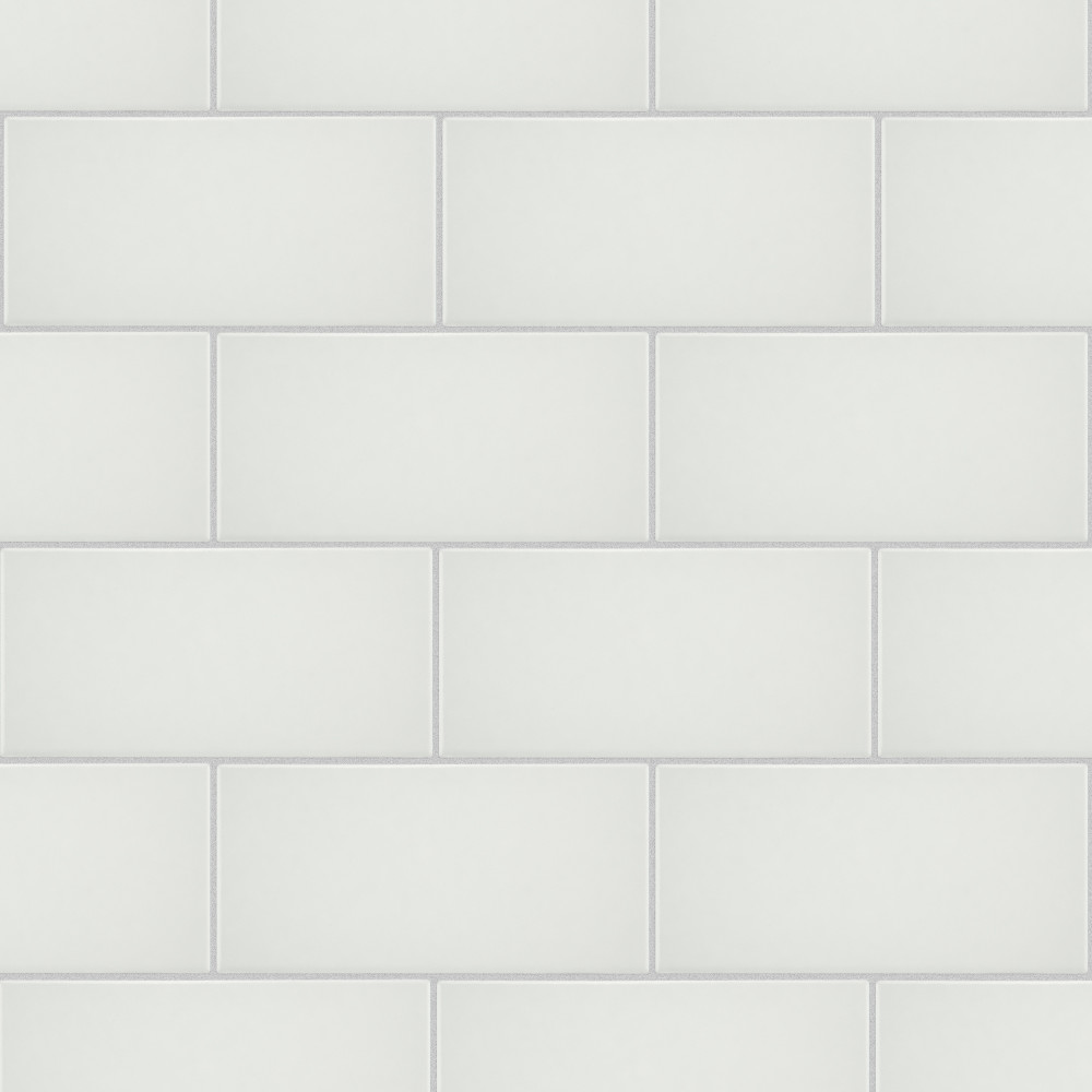 Piscina Brick Matte Blanco 9.63x19.5 Rectangle Porcelain Floor and Wall Digital Pattern