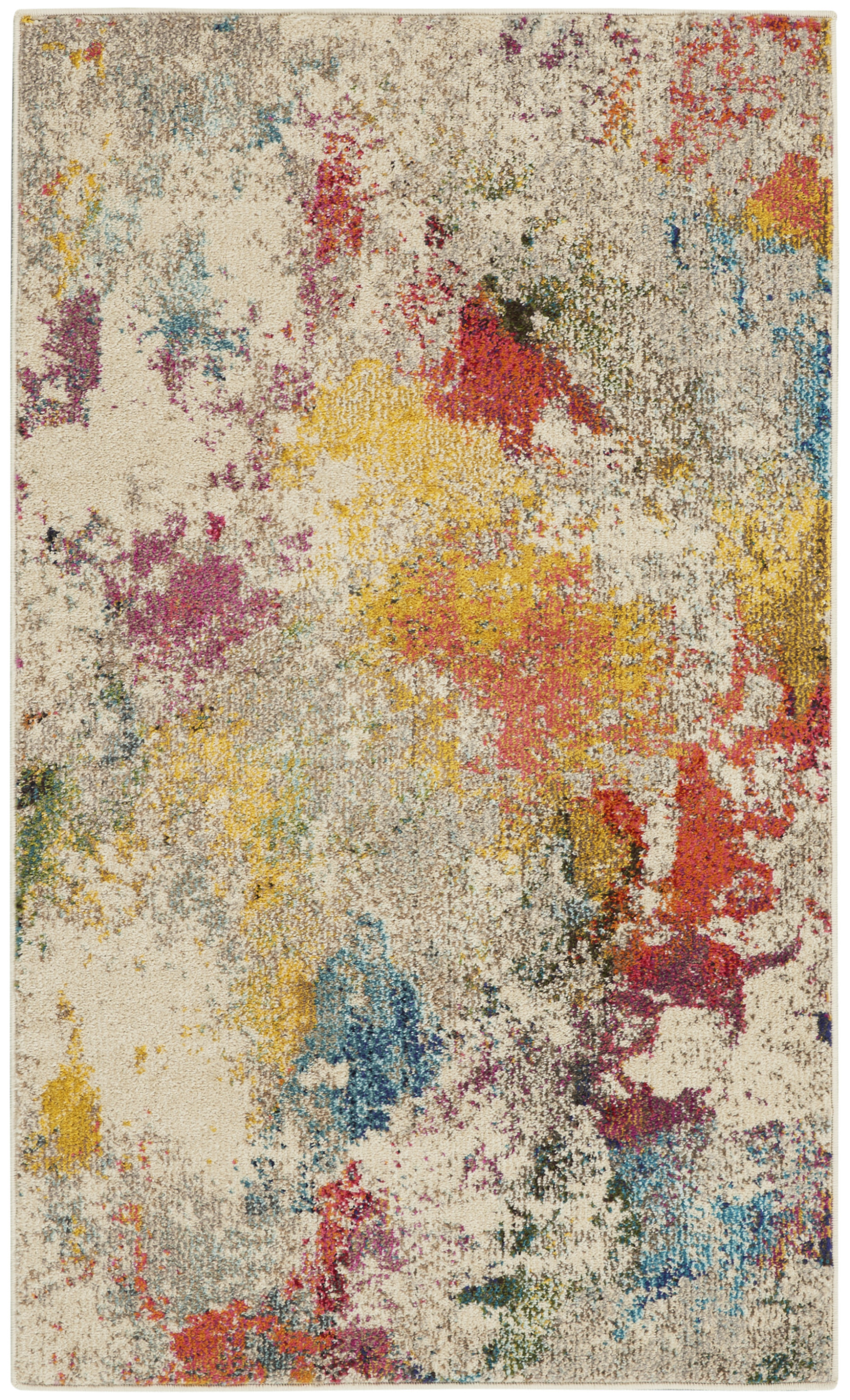 Nourison Celestial 3' x 5' Ivory Multicolor Modern Indoor Rug