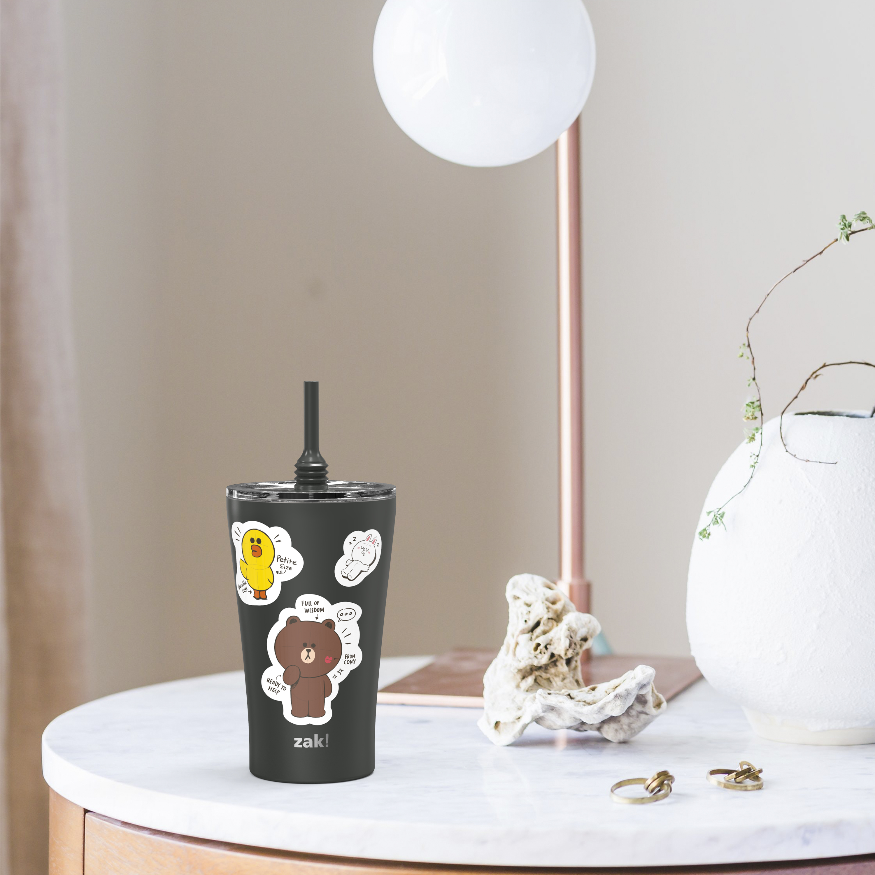 Line Friends 20 ounce Insulated Tumbler with Stickers, Brown, Sally and Cony slideshow image 5 Line Friends 20 ounce Insulated Tumbler with Stickers, Brown, Sally and Cony slideshow image 5