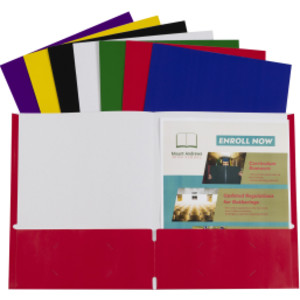 Two-Pocket Paper Portfolios Without Prongs, Assorted, 1 Each