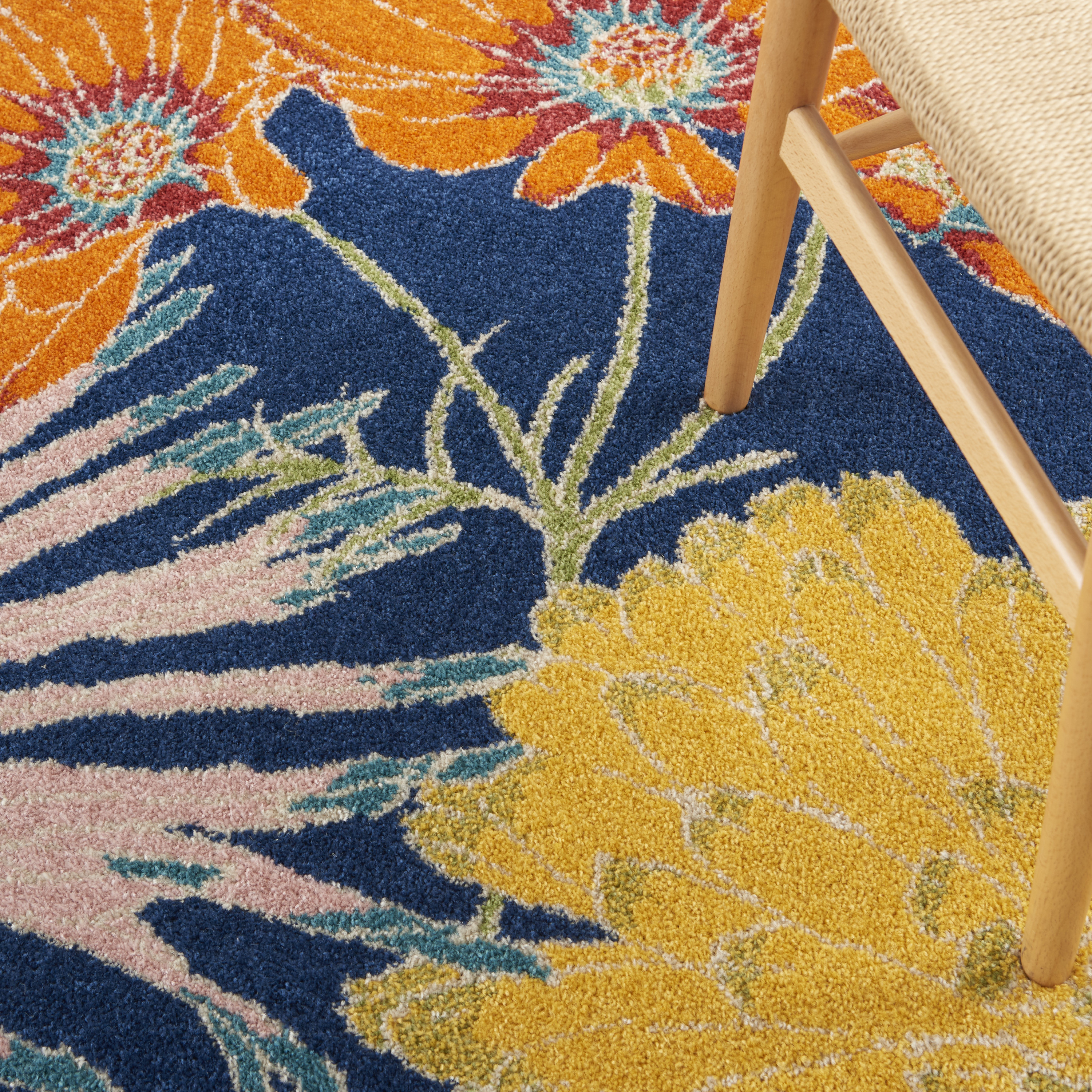 Nourison Allur 4' x 6' Navy Multicolor Contemporary Indoor Rug