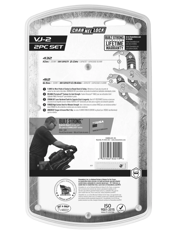 VJ-2 2pc V-Jaw Tongue & Groove Pliers Set