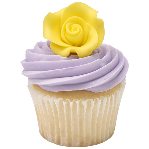Yellow 1.5" Rose - Red 3 Free SugarSoft® Premium Edible Decorations