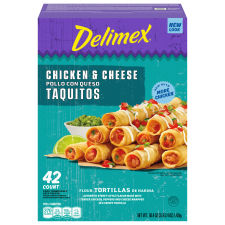 Delimex Chicken & Cheese Large Flour Taquitos, 42 ct Box