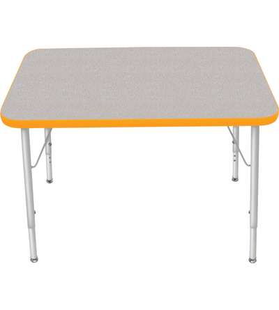 Creative Colors® Activity Table, Rectangle, 24" x 36", Gray Nebula Top Color, Yellow Edge Color, Standard Leg Height, Platinum S