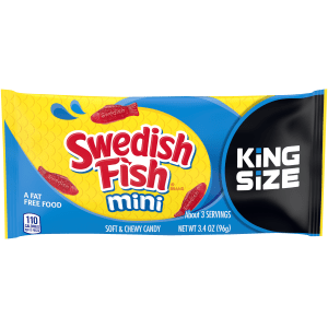 SWEDISH FISH Mini Soft & Chewy Gummy Candy, King Size, 3.4 oz