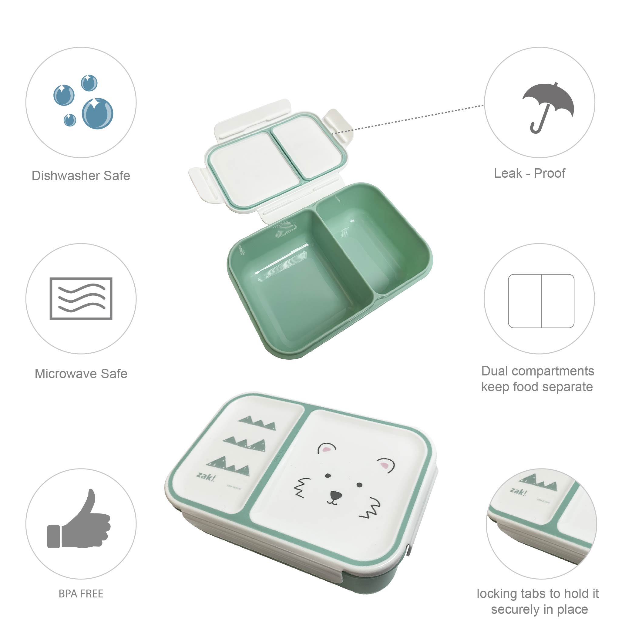 Soft Lines Dual-compartment Reusable Bento Box, Teddy Bears slideshow image 4 Soft Lines Dual-compartment Reusable Bento Box, Teddy Bears slideshow image 4