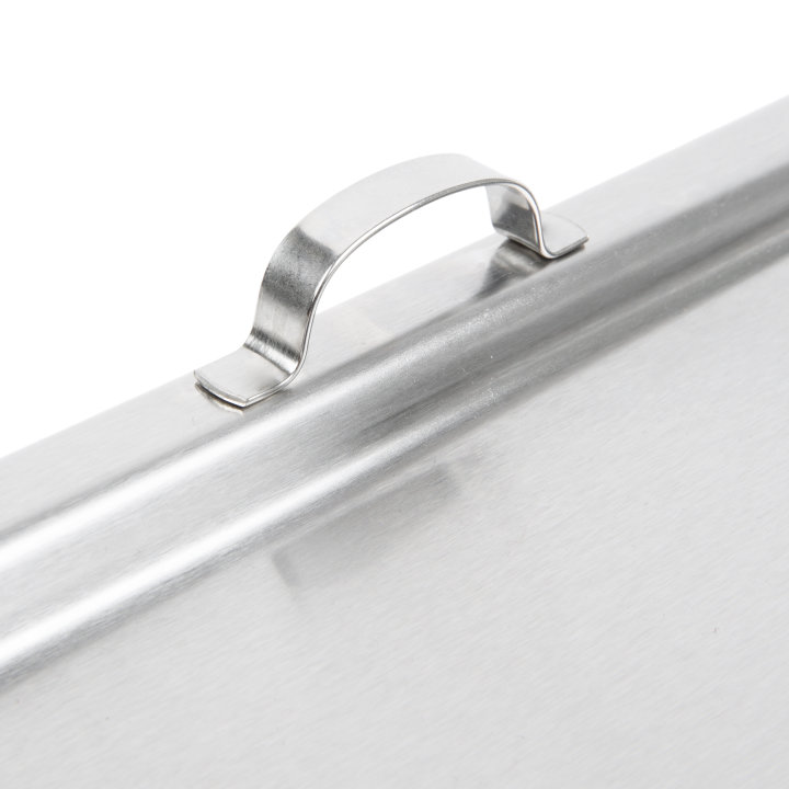 Full-size stainless steel hinged flat steam table pan cover