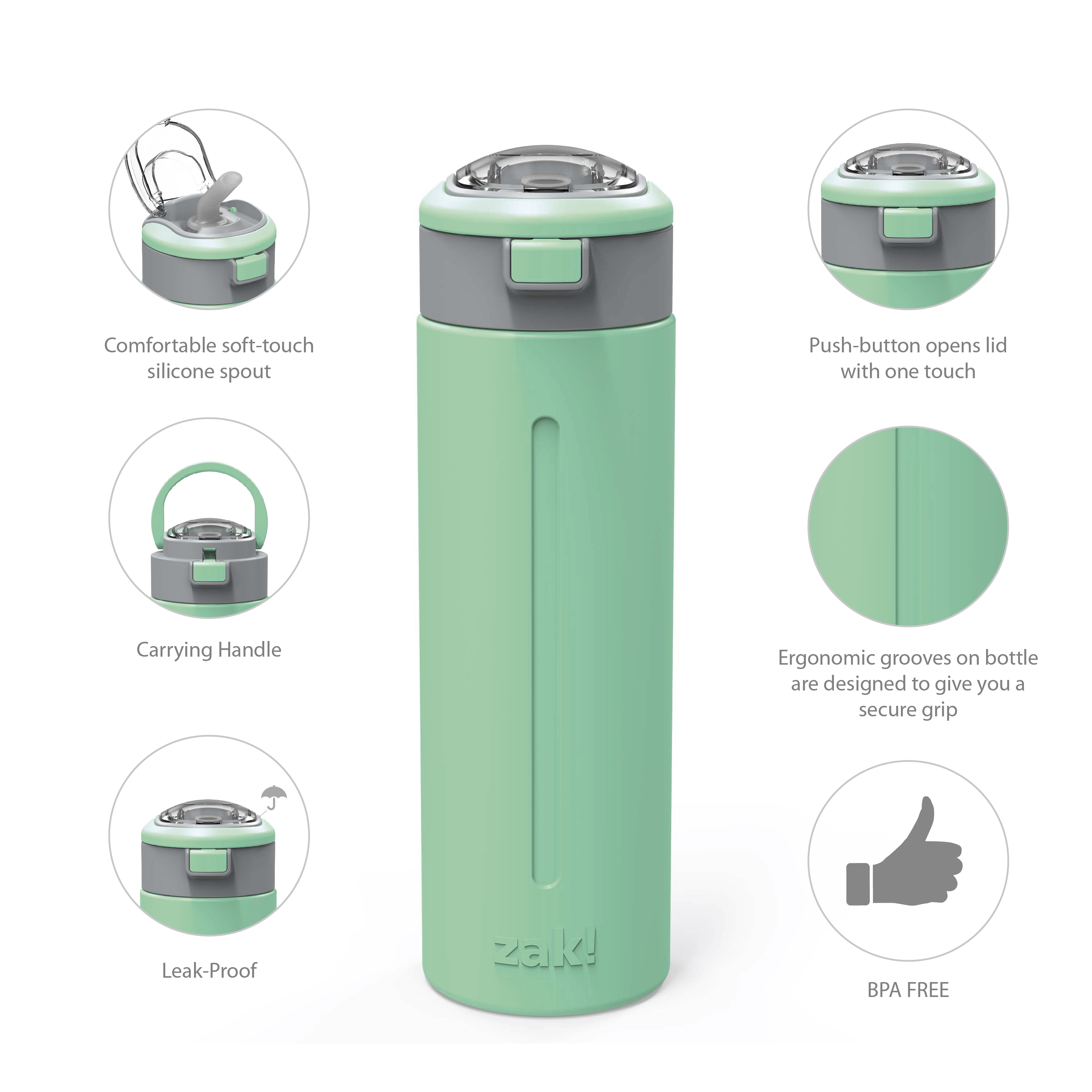Genesis Vaccum Insulated Stainless Steel Water Bottle, Neo Mint slideshow image 6 Genesis Vaccum Insulated Stainless Steel Water Bottle, Neo Mint slideshow image 6