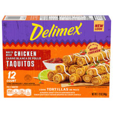 Delimex White Meat Chicken Corn Taquitos, 12 ct Box