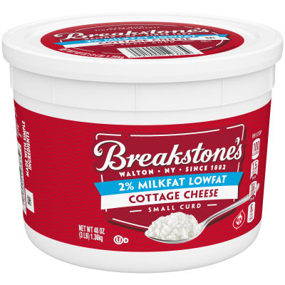 Breakstone's Lowfat Small Curd Cottage Cheese 2% Milkfat, 48 oz Tub