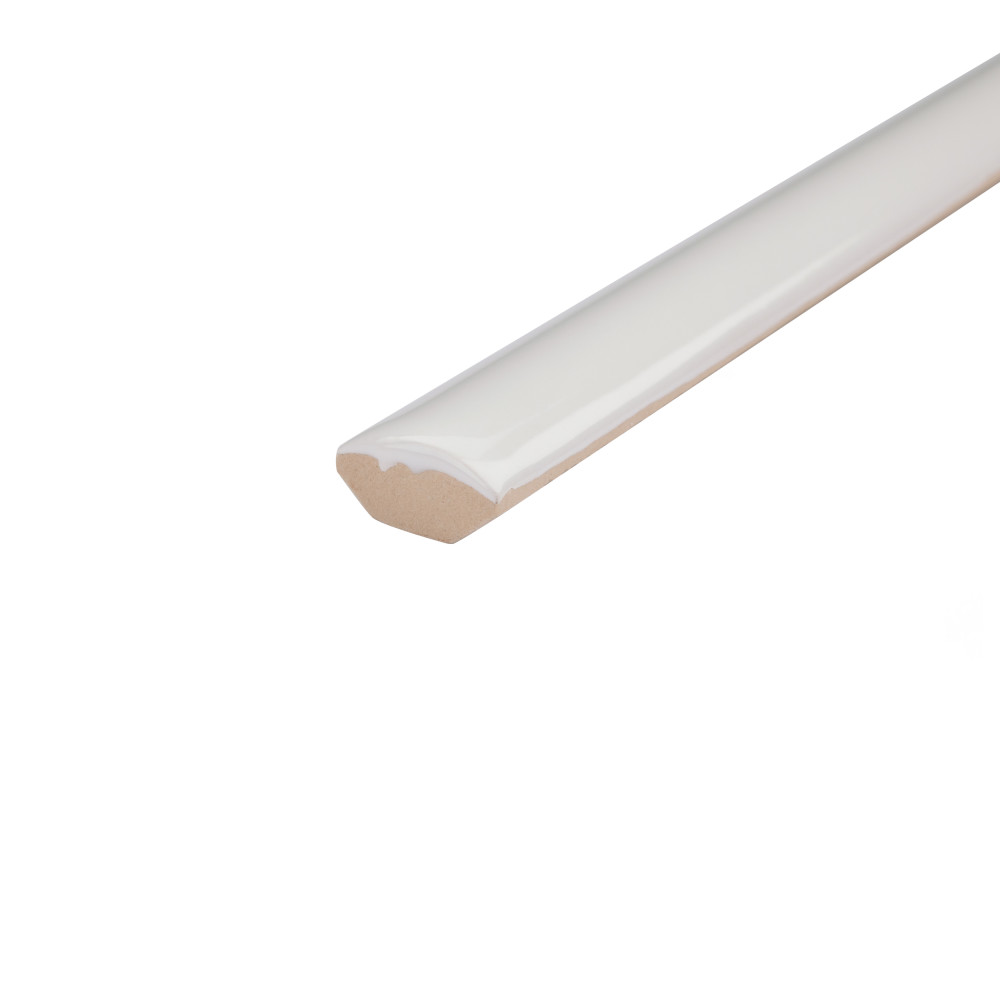 Chester Demi-Bullnose Bianco 1/2 in. x 12 in. Ceramic Wall Trim
