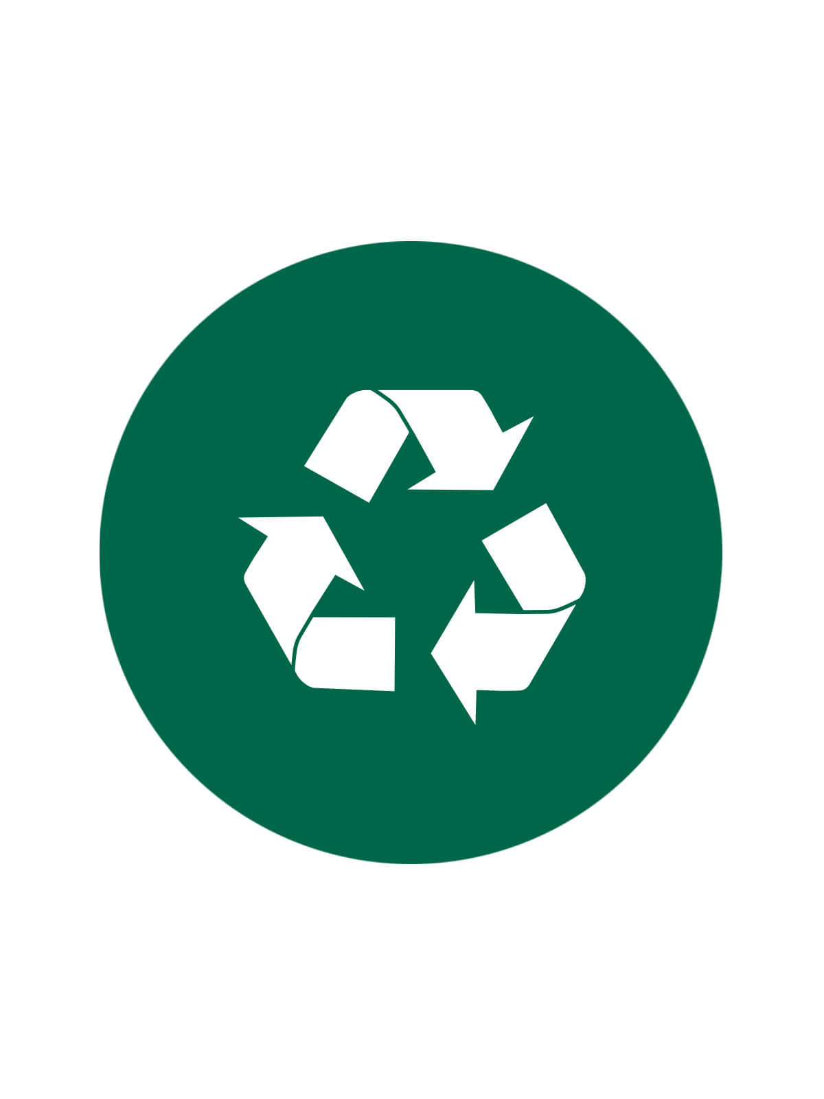 Busch Systems Aspyre Collection Venture Series lid label green with recycle mobius loop icon