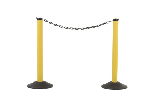 ChainBoss Stanchion - Yellow Filled with Black Chain 1