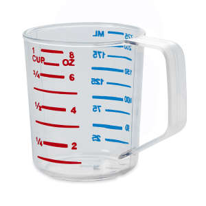 Rubbermaid Commercial, Bouncer® Measuring Cup, 8oz, Clear