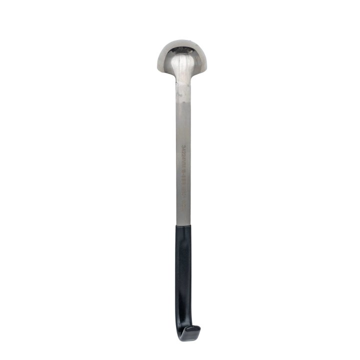 1-ounce heavy-duty stainless steel ladle with black Kool-Touch® handle