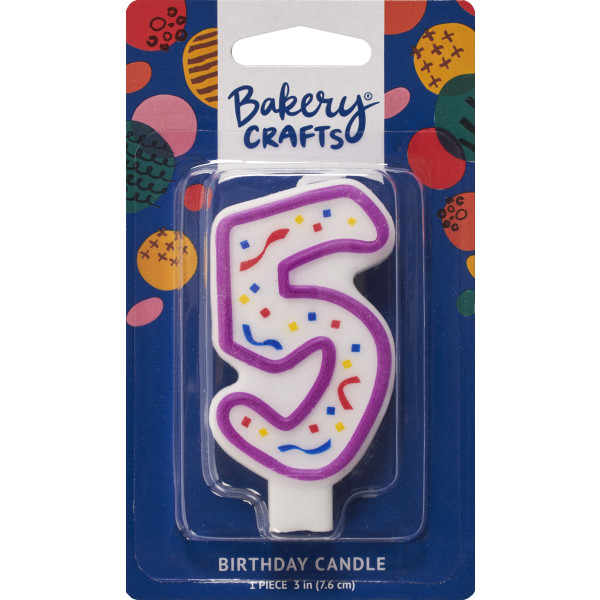 5 Party Purple Numeral Candles