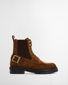 Stivaletti stringati Leonie Tobacco Suede