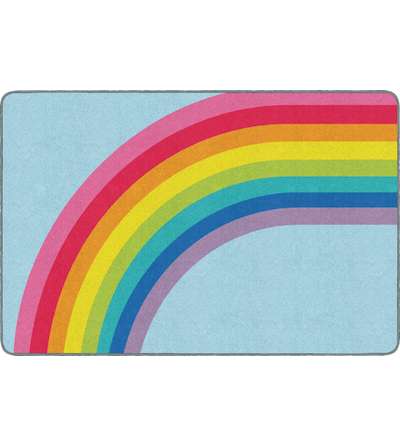 Schoolgirl™ Style Hello Sunshine Rainbow on Blue, 5' x 7'6"