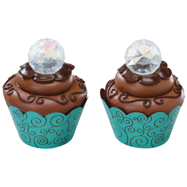 Iridescent Diamond Cupcake Rings