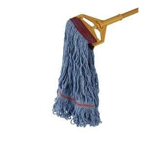 Boardwalk, Cotton Looped-End Wet Mop Head with 5" Headband, Large, Blue