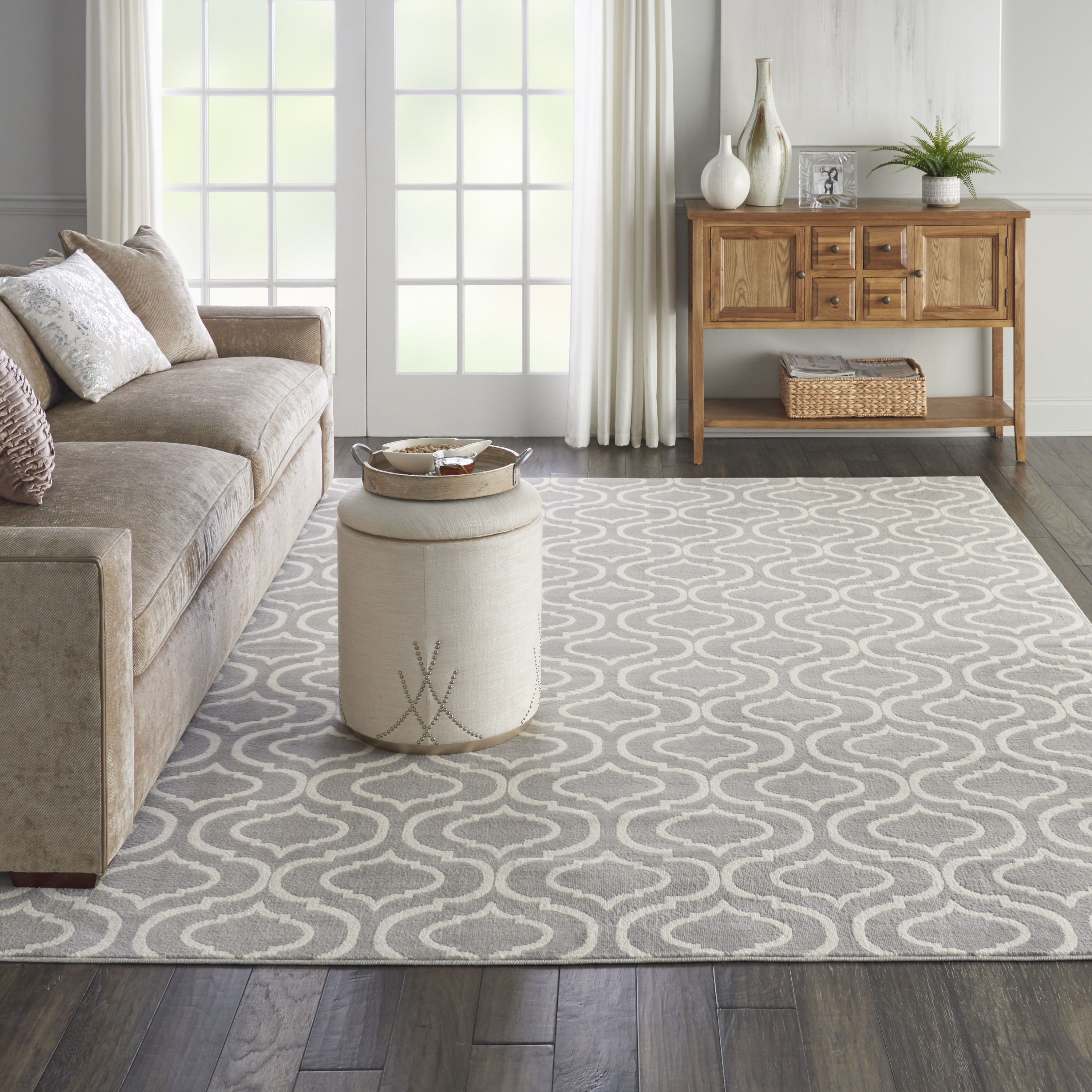 Nourison Jubilant 8'6" x 12' Grey Contemporary Indoor Rug