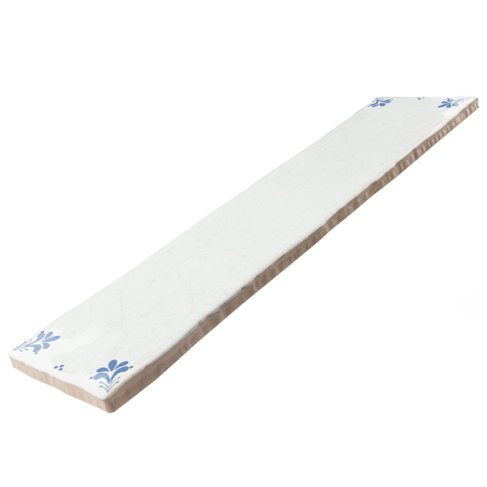 Crackle White Décor 2-7/8 in. x 11-7/8 in. Ceramic Wall Tile