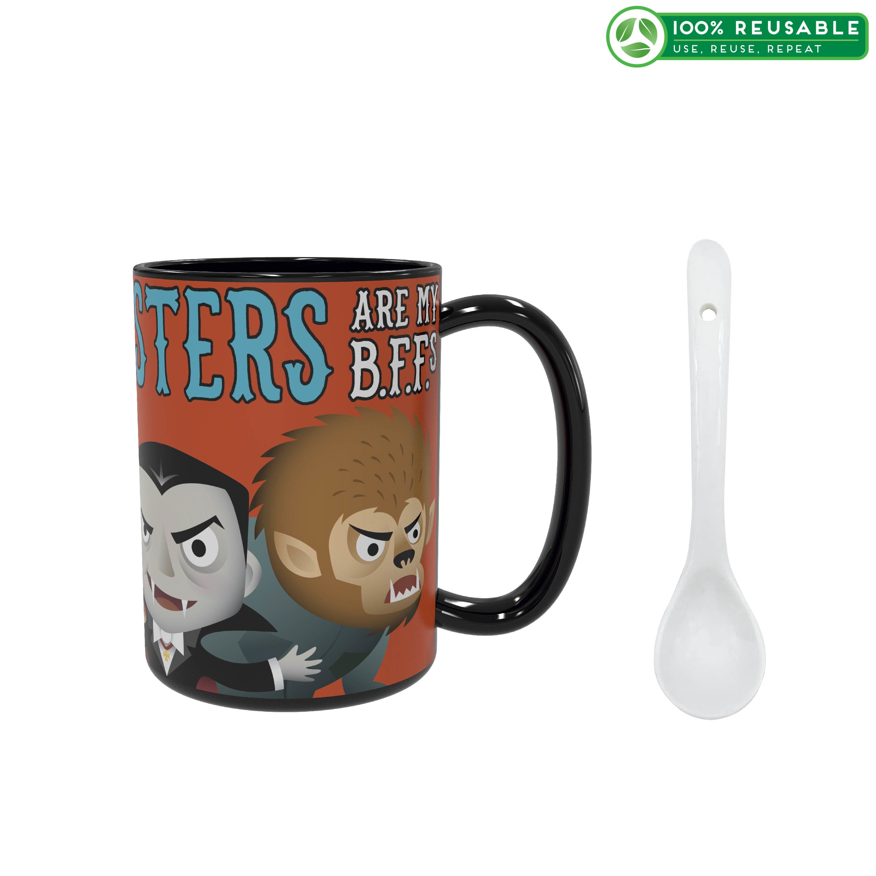 Little Monsters 15 ounce Coffee Mug and Spoon, Frankenstein and Friends slideshow image 1 Little Monsters 15 ounce Coffee Mug and Spoon, Frankenstein and Friends slideshow image 1