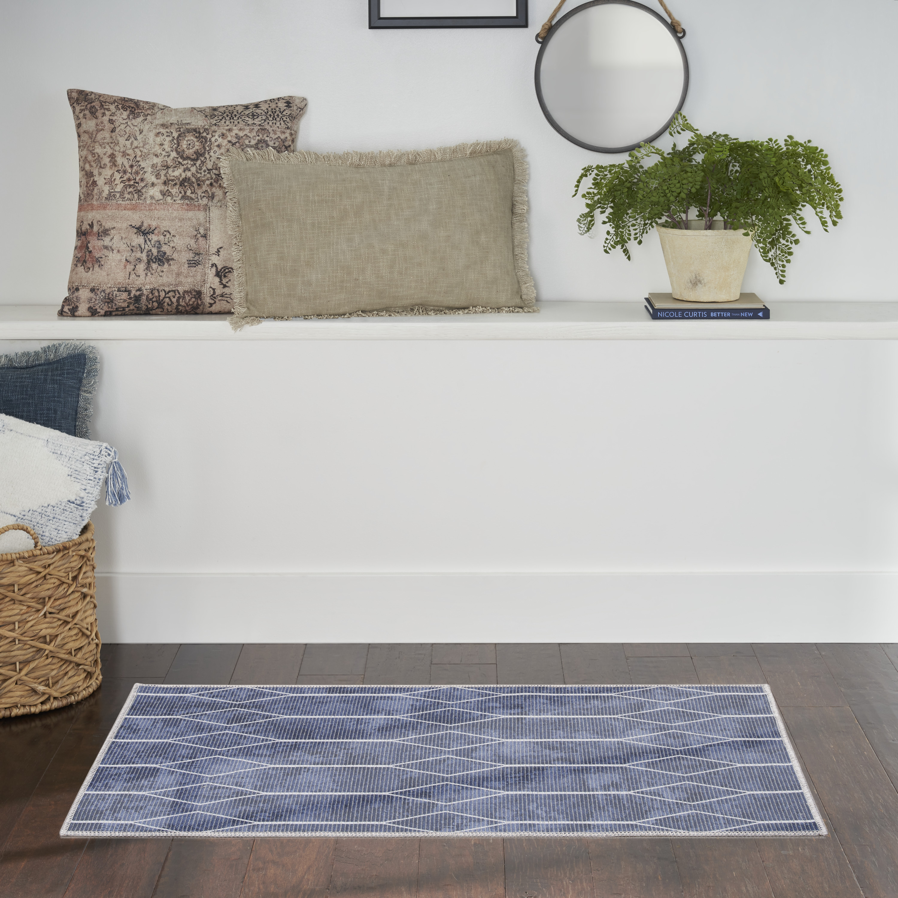 Nourison New Concept Washables 2' x 3'9" Navy Modern Indoor Rug
