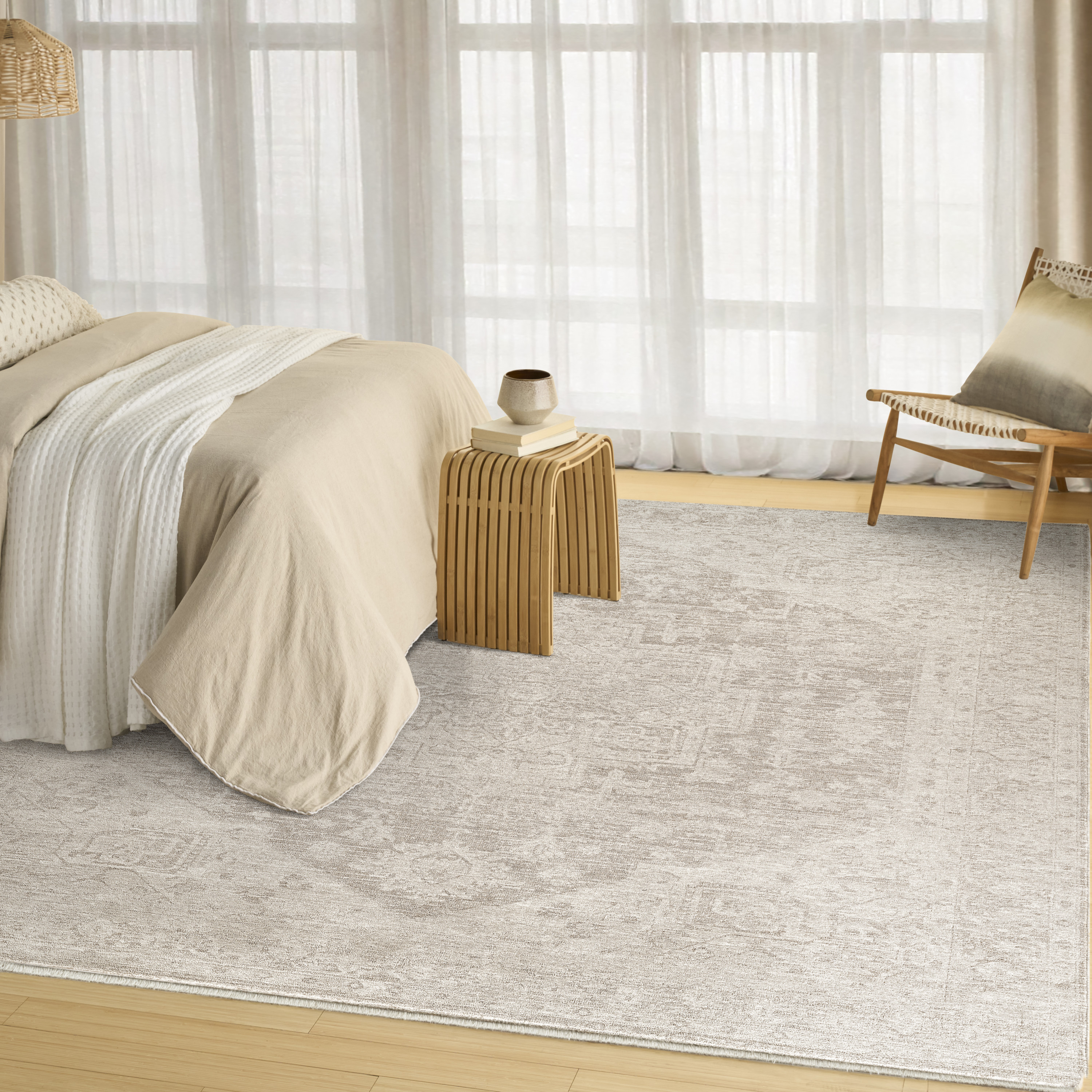 DKNY Pure Shades 7'10" x 9'10" Beige Vintage Indoor Rug