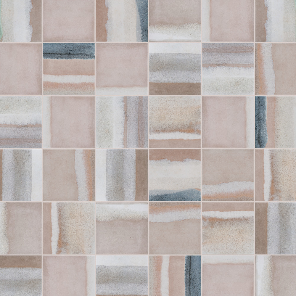 Matter Canvas Taupe Blue 6 in. x 6 in. Porcelain Floor and Wall Tile