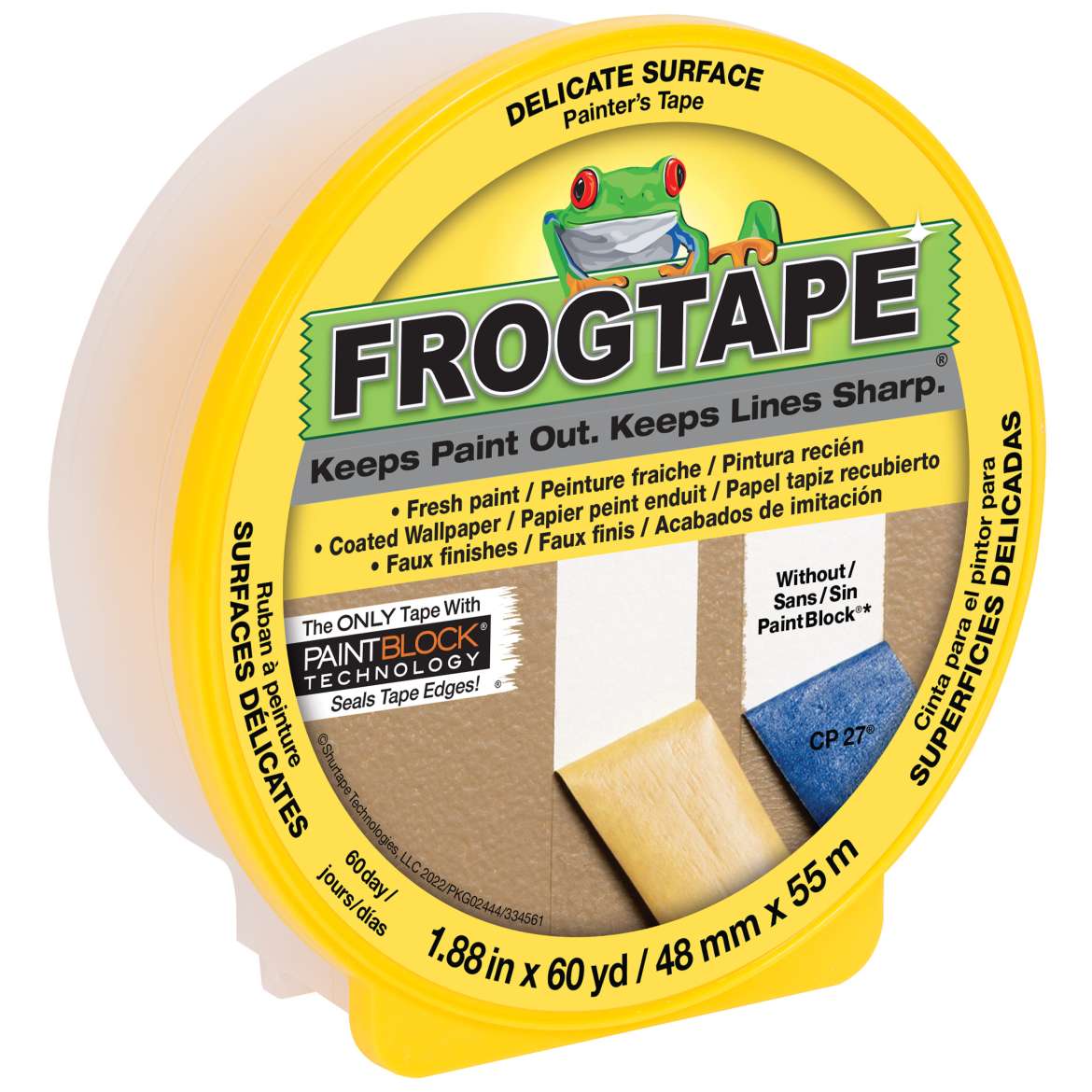 FrogTape® Delicate Surface Painter's Tape - Yellow, 1.88 in. x 60 yd.