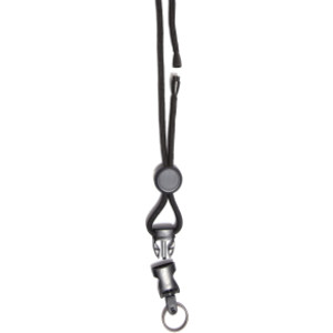Premium Safety Lanyard, Breakaway with Detachable Key Ring, Black, Pack of 12