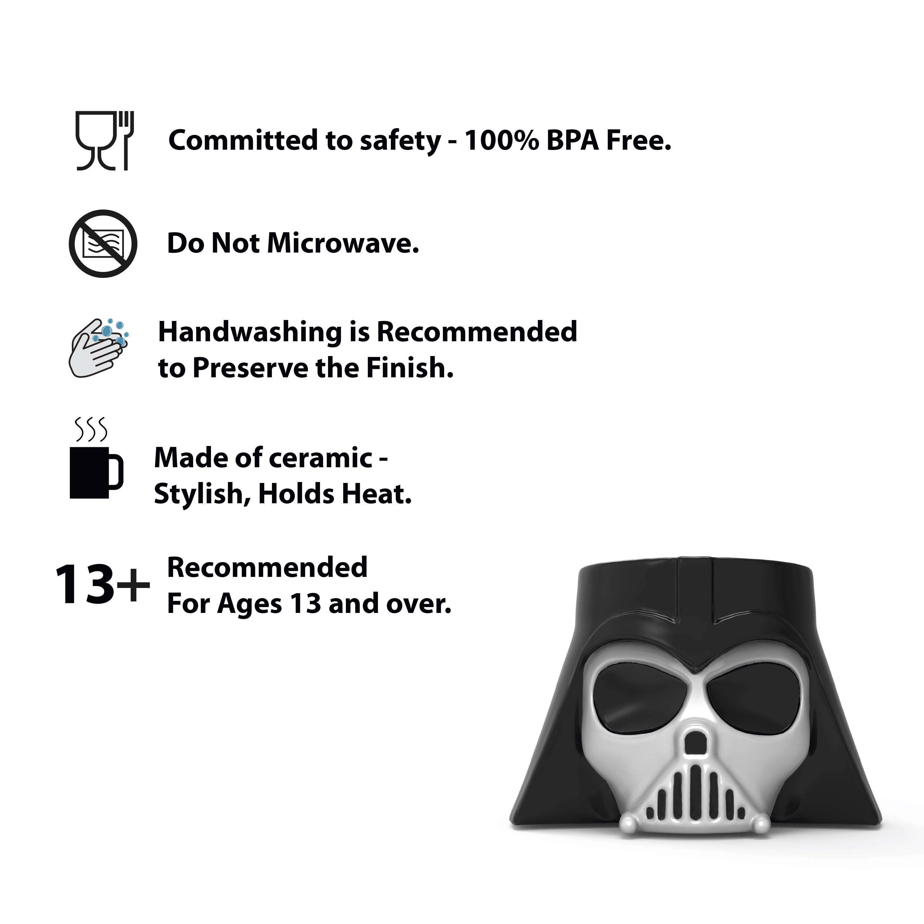 Star Wars 20 ounce Coffee Mug and Spoon, Darth Vader