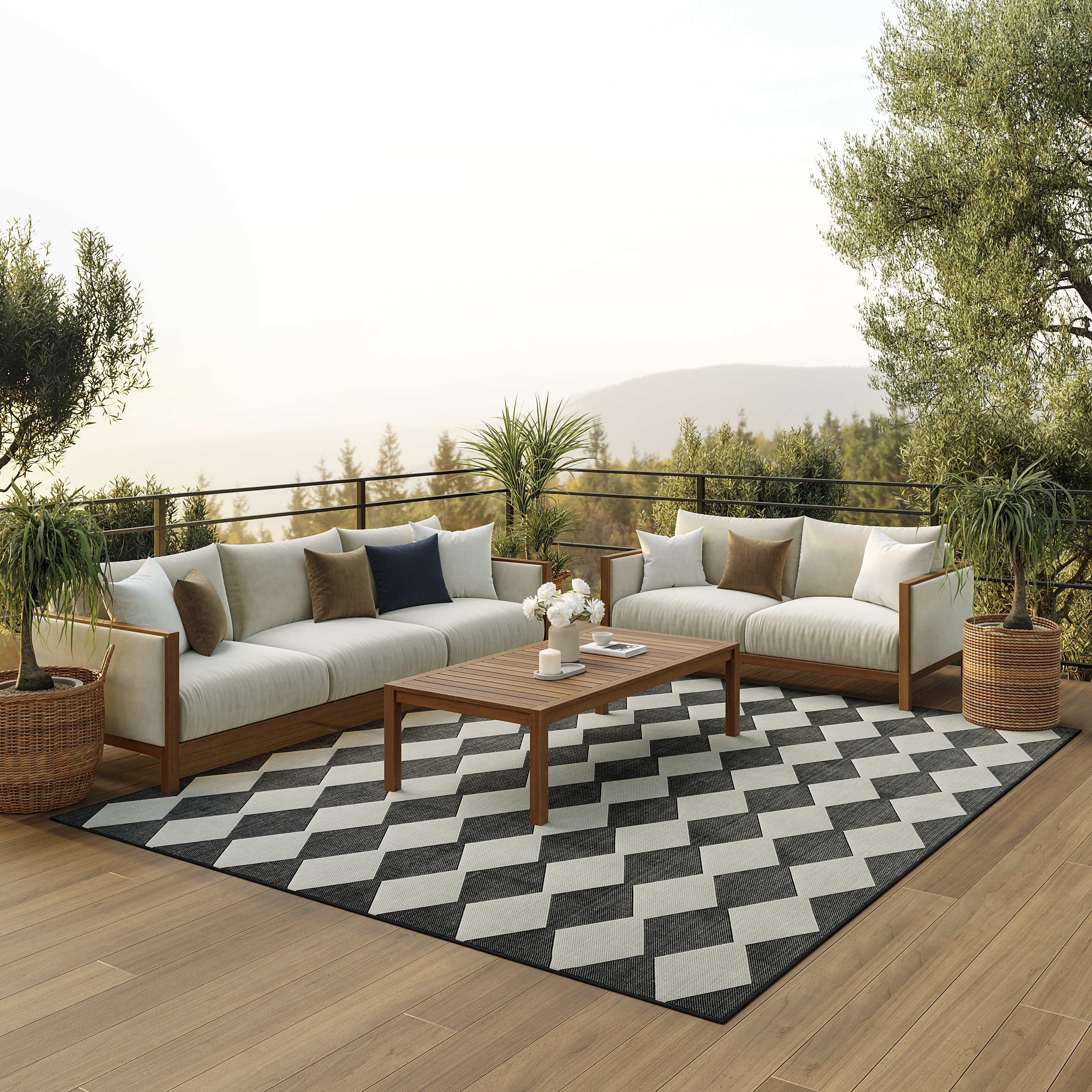 Nourison Positano 8' x 10' Black Modern Rug