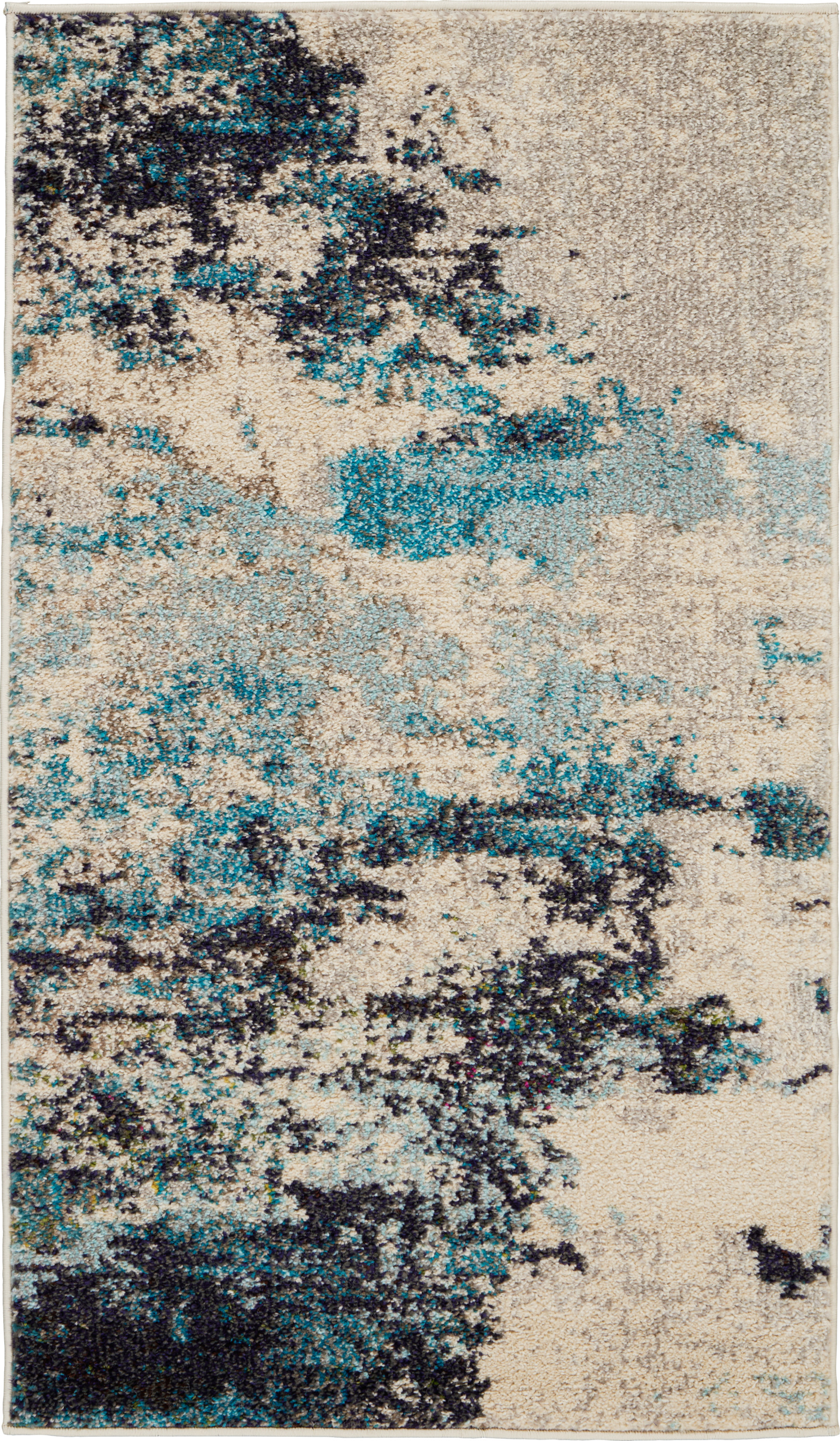 Nourison Celestial 2'2" x 3'9" Ivory Teal Blue Modern Indoor Rug
