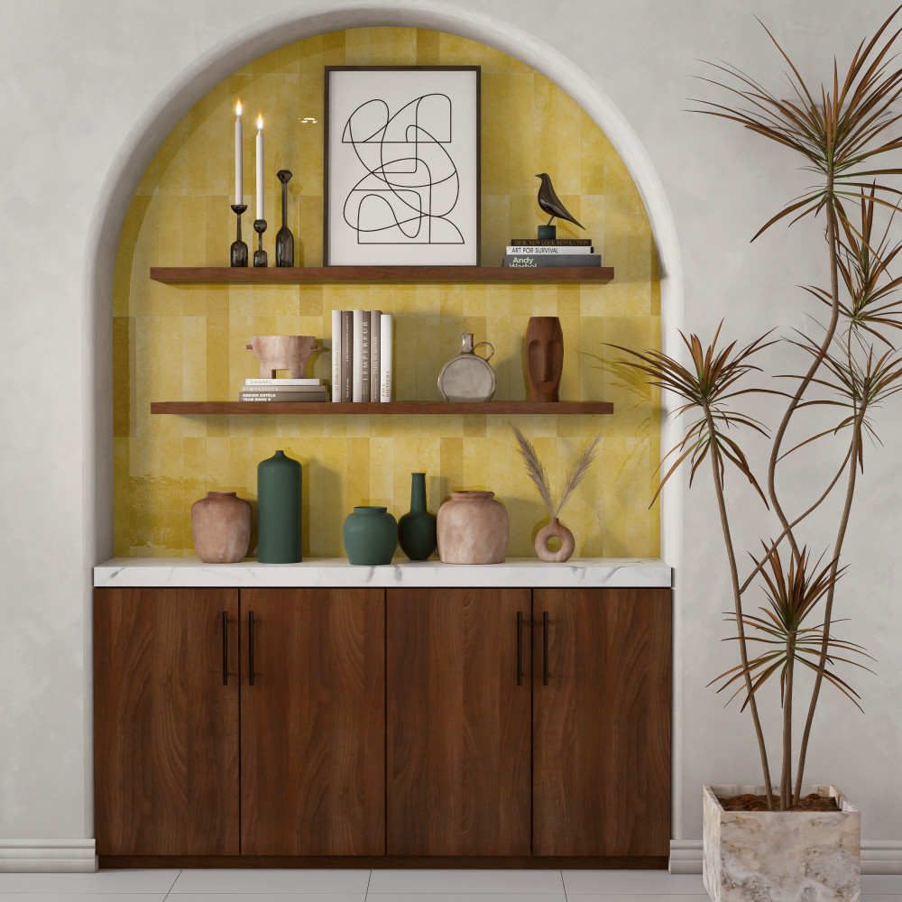 Menorca Lemon 2-1/2 in. x 12-7/8 in. Ceramic Wall Tile