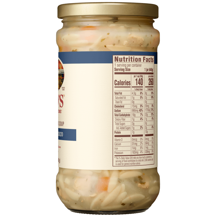 Chicken & Orzo Soup, 15.7 oz - Right Image