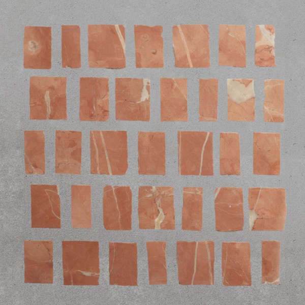lapidary | rough cut mosaic sheet | rojo alicante (large joint) 