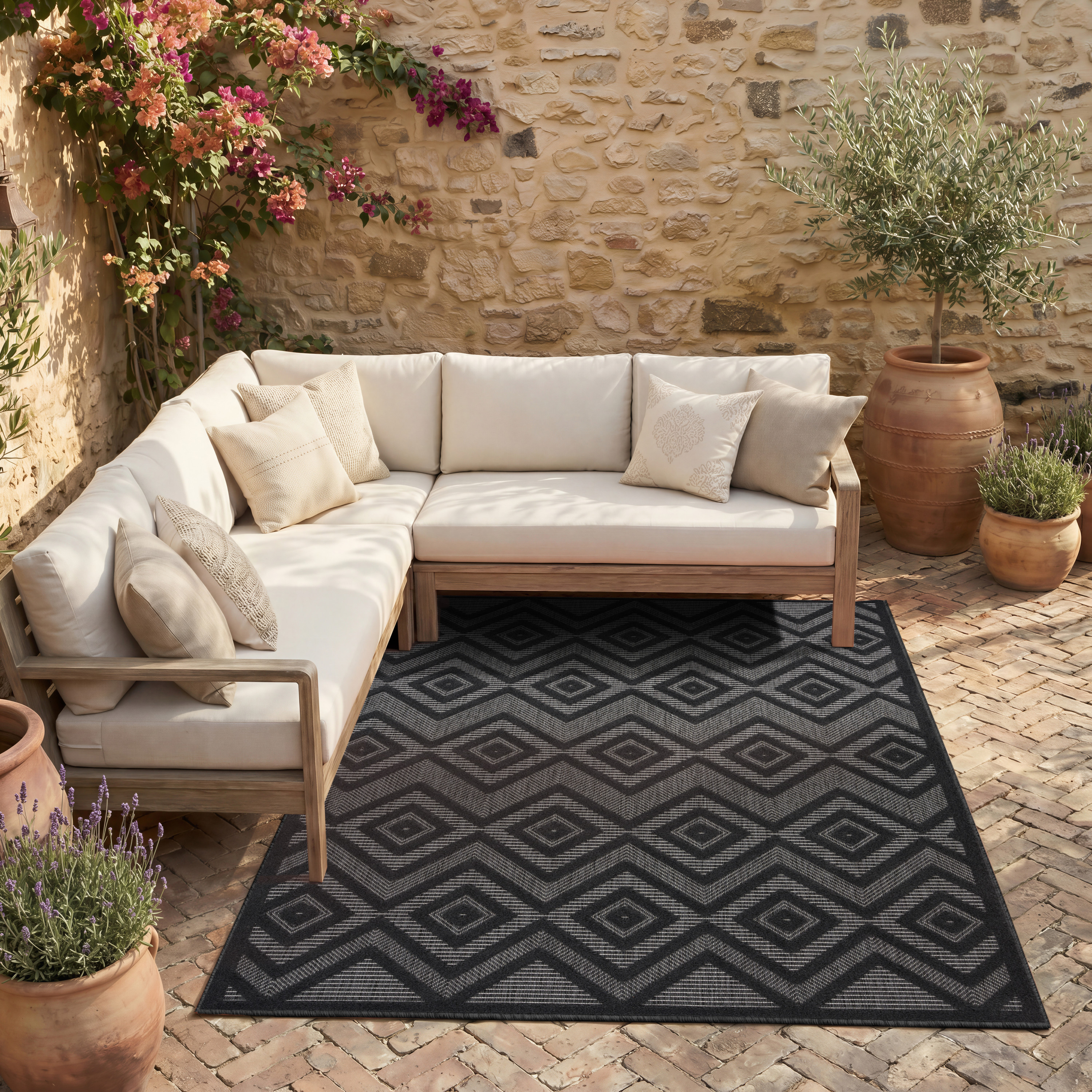 Nourison Versatile 5' x 7' Charcoal Black Modern Rug