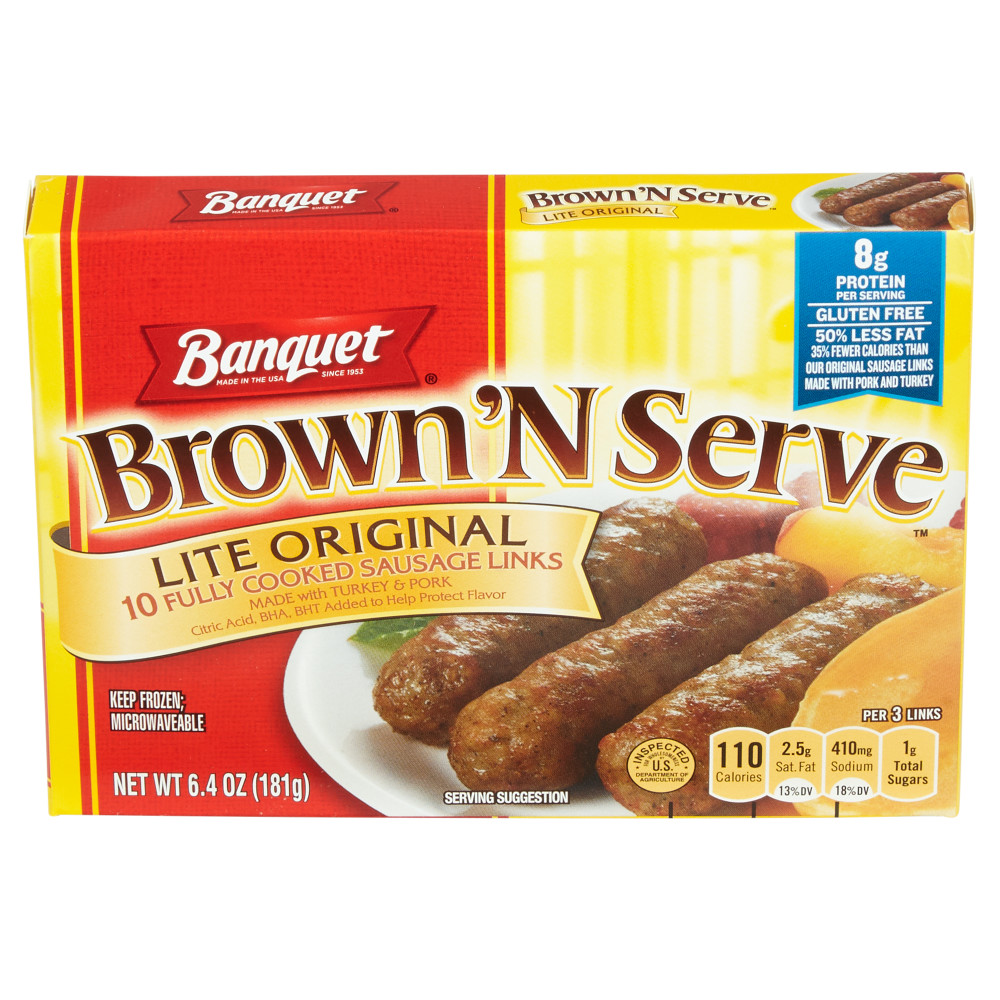 BANQUET Brown N Serve Lite Original Sausage Links Conagra Foodservice