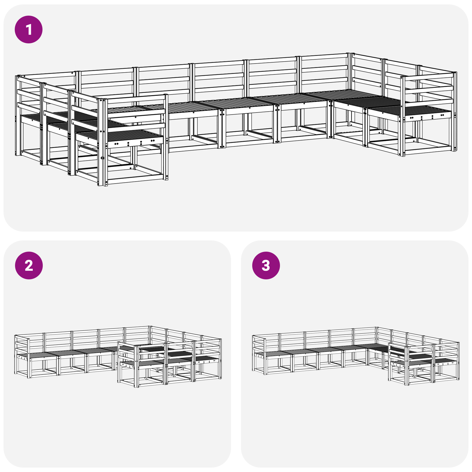 Buiten bankenset 10 pcs Wit Massief Acaciahout image 5