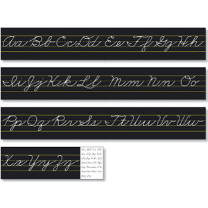 Alphabet Lines Black Traditional Cursive