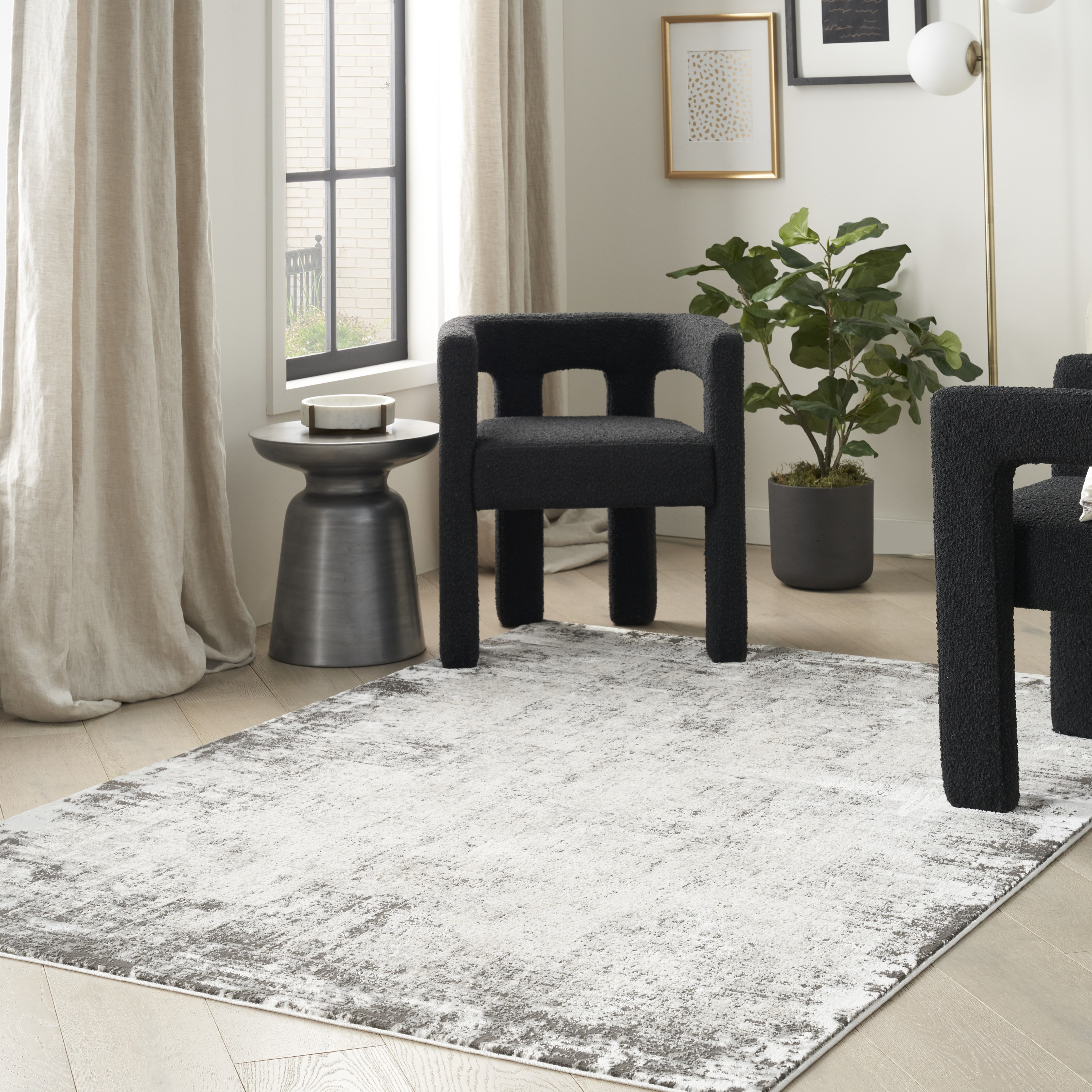 Nourison Desire 3'11" x 5'11" Grey Ivory Modern Indoor Rug