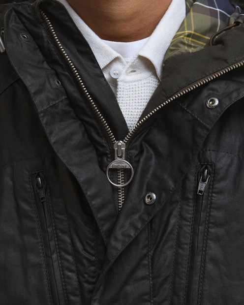 Barbour x TO KI TO Mountain Waxed Jacket Sage